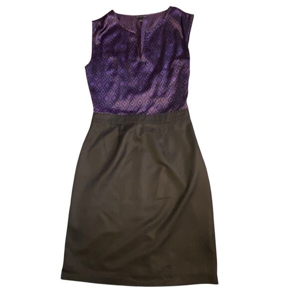 Banana Republic Factory Purple And Black Silky Lightweight Sleeveless Dress Sz 0 - Picture 1 of 12